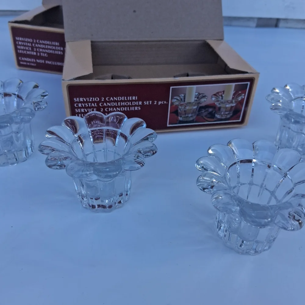 Crystal Candleholder Sets - Elegant Clear Candleholders